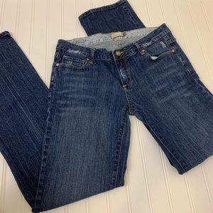 J Crew stretchy dark wash straight leg jeans 26S